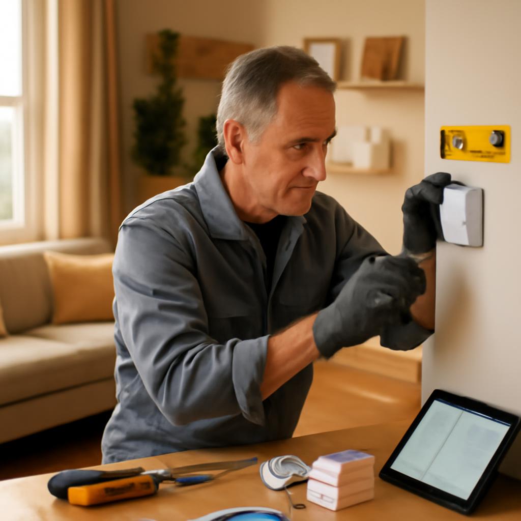 Процесс установки датчиков в доме для пожилых